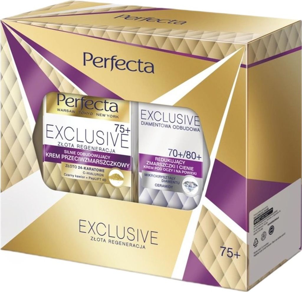 Perfecta Exclusive 75+ Zestaw krem na dzień i na noc 50 ml + krem pod oczy i na powieki 15 ml