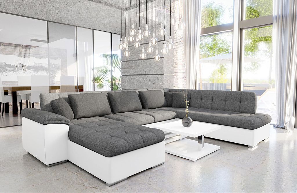 MIRJAN24 Ecksofa Niko Bis, Bettkasten und Schlaffunktion, Sofa vom Hersteller, Wohnlandschaft, Polstergarnitur (Soft 017 + Lux 05 + Lux 06, Seite: ...
