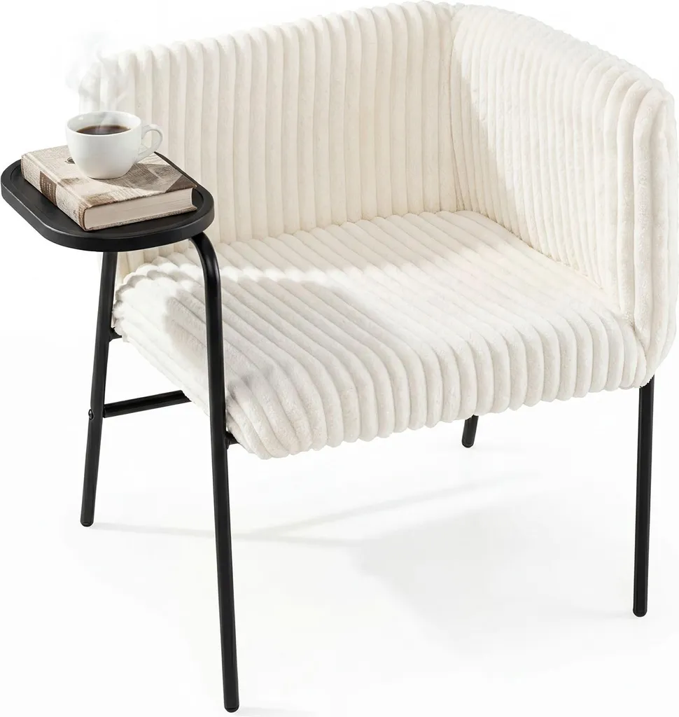 Poltrona Relax COSTWAY Beige: Design con Braccioli e Gambe Metallo