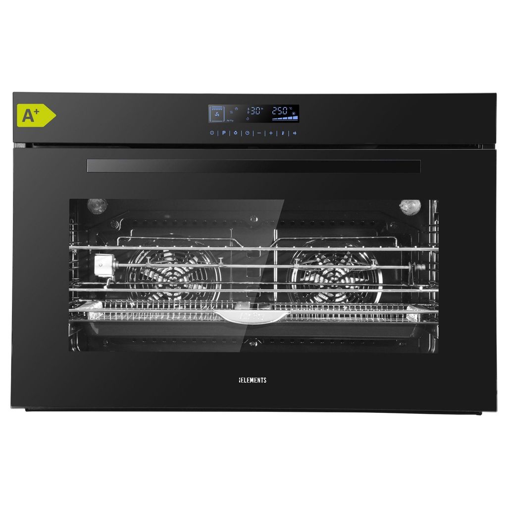 KB ELEMENTS Einbaubackofen, 90 CM, 15 Liter, 15 x Funktionen, Airfryer Funktion, AQUA CLEAN, Edelstahlrahmen, 90DV1