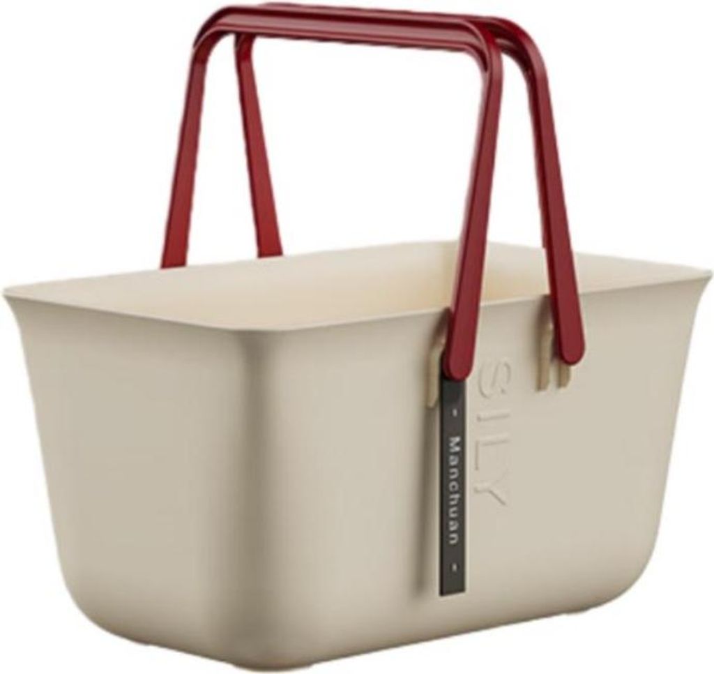 INF Tragbarer Duschkorb – Badezimmer Aufbewahrung mit Schneller Entwässerung Beige