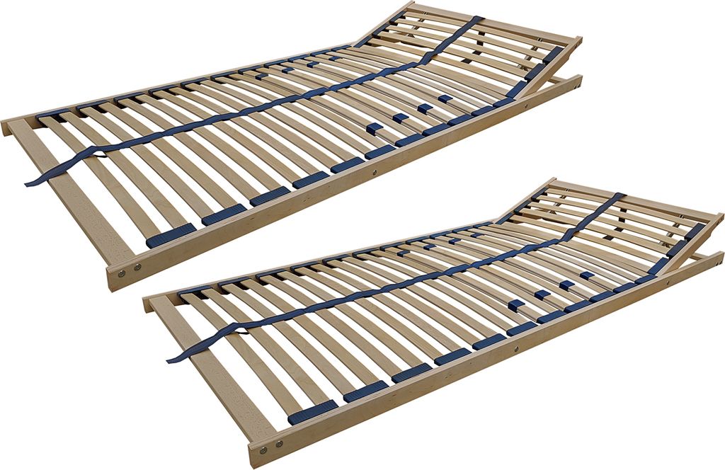 70.32-10 FV DP Federholzrahmen Lattenrost 100x200 cm Kopfteil verstellbar - Doppelpack