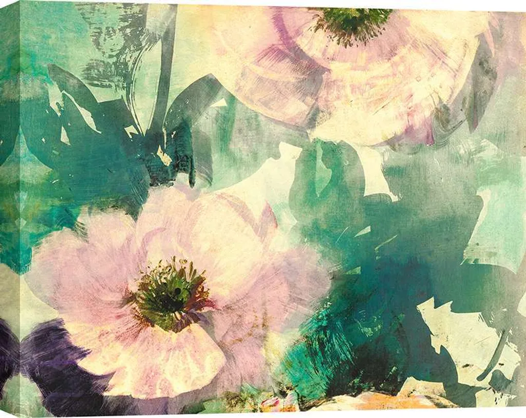 Toile murale fleurs abstraites 80x60 cm - Décoration moderne Kelly Parr