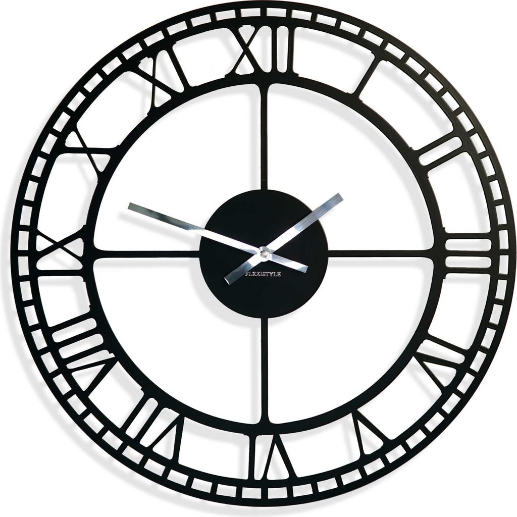Große Metallwanduhr Retro Vintage 50cm Produktbild 