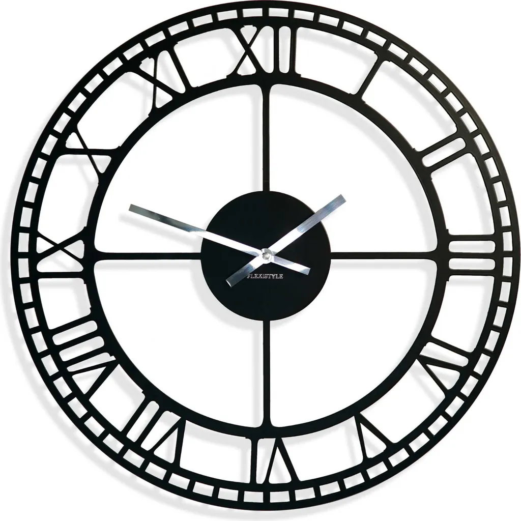 Horloge murale métal 50 cm pour décorer un salon style loft vintage