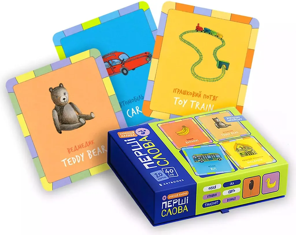Imagier éducatif ukrainien pour bébé avec cartes illustrées souples