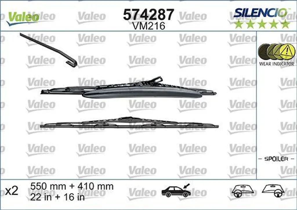 Essuie-glace avant Valeo 574287 pour Alfa 147 - Qualité d'origine