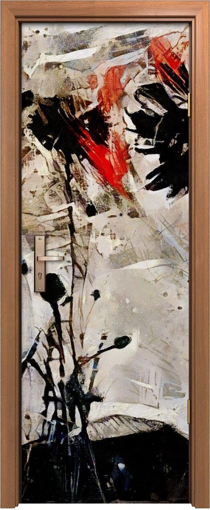 Türposter 70x200 cm Türaufkleber Türtapete Türfolie Klebefolie Blumenabstraktion modernen Kunst
