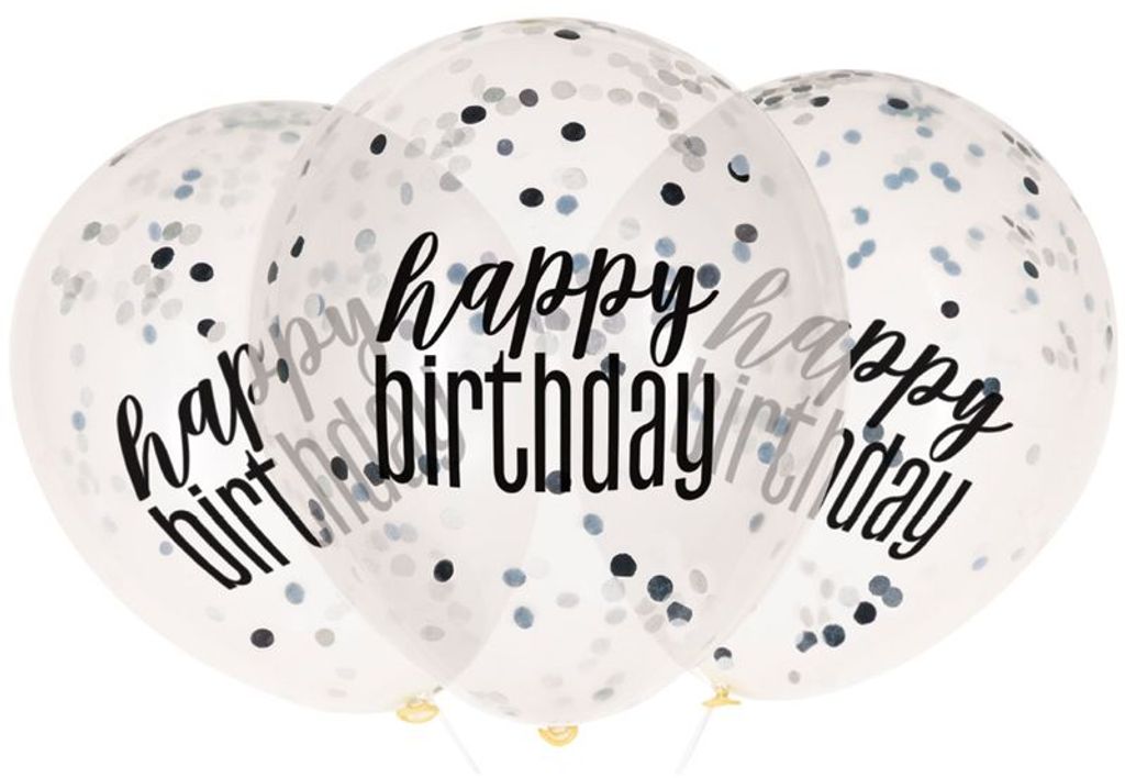 10x Luftballons Navy Blau & Gold Konfetti 12" Bio Latex Party Deko Set
