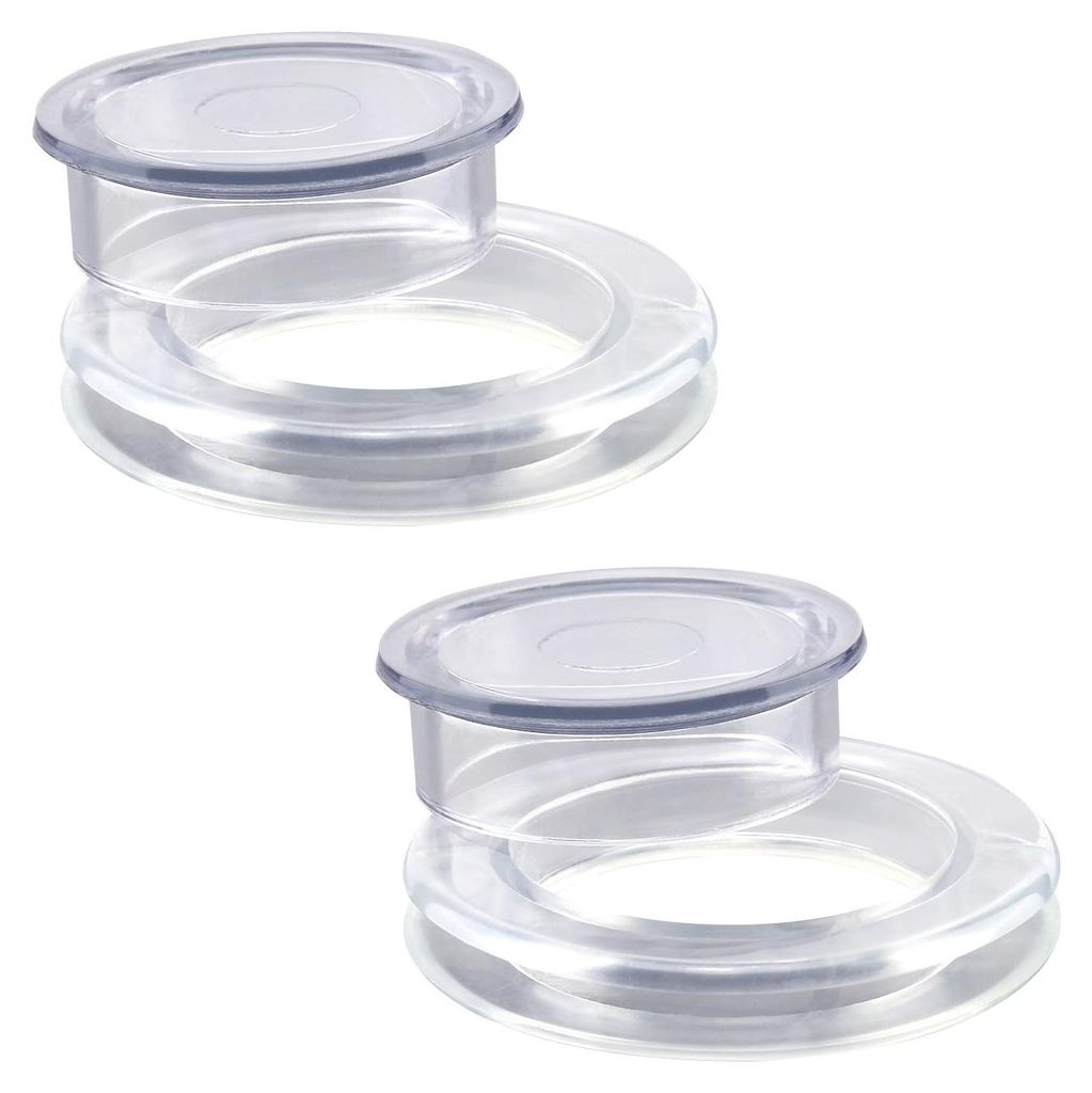 Set aus 2 5 cm Sonnenschirmösen und Kappen für Terrassentische, transparentes Silikon, inklusive 2 Ringen und 2 Stoppern.