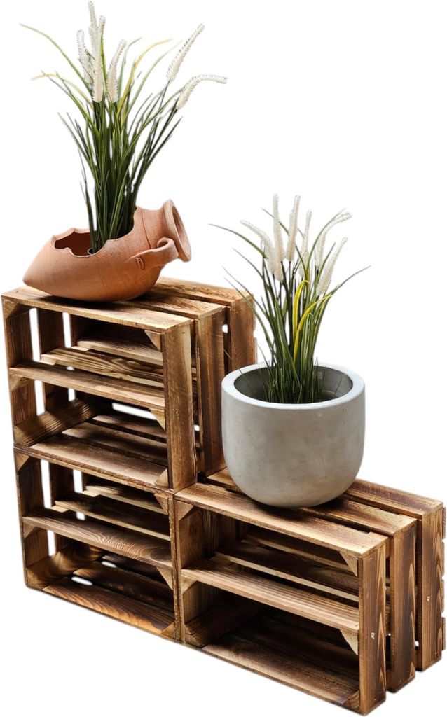Obstkiste 40 x 30 x 25 cm  3er SET Geflammt Boden Produktbild 