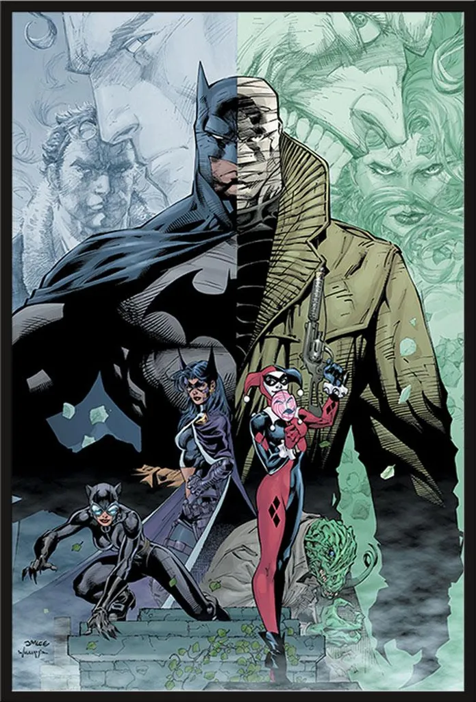 Affiche Batman Hush encadrée Shinsuke noir pour décoration murale DC