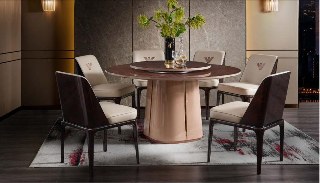 Gruppe Luxus Stuhl Garnitur Lehn Design Möbel Luxus Esszimmer Holz 4x Stühle