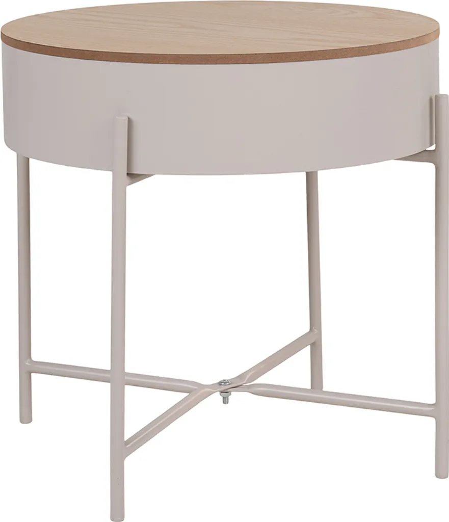 Table d'appoint ronde Lisbeth Ø 40 cm Beige - Structure légère et stable