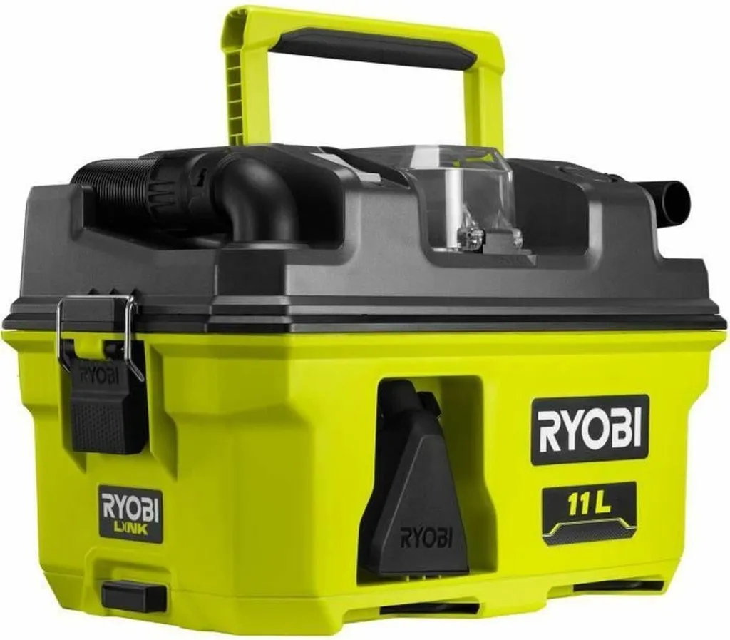 Aspirateur Ryobi 18V compact avec filtration double et bac amovible