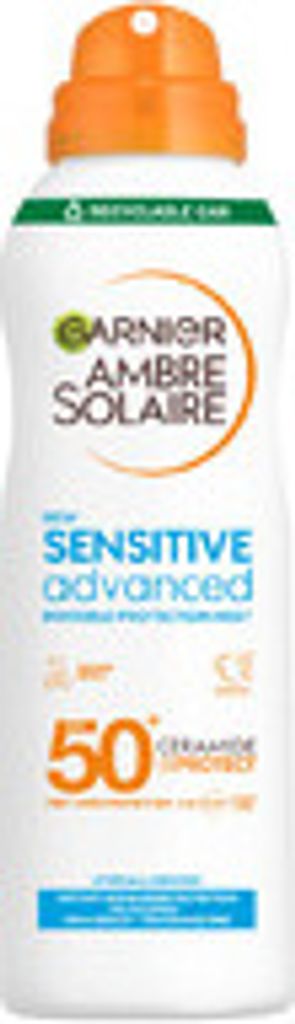 Garnier Ambre Solaire SPF 50+ Sensitive Advanced Dry Mist Sun Cream Spray 150ml