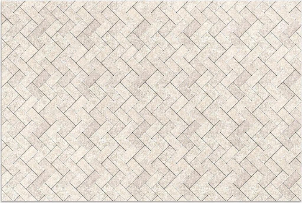 Pflastersteine mit Fischgrätenmuster – Vinylteppich – 140x210 cm – Outdoor Teppich – Terrasse – Wetterfest – Modern