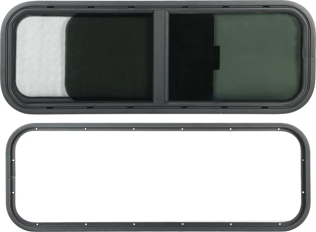 Fenêtre de caravane 900x300mm en verre trempé noir anti-UV motorhome