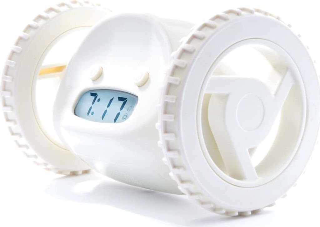 Clocky rollender Wecker cremeweiß