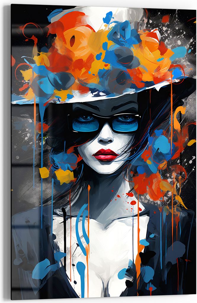 DEQOART Glasbild Echtglas 40x60 cm 'Geheimnisvolle Farbwelt' Wandbild Bild modern Deko