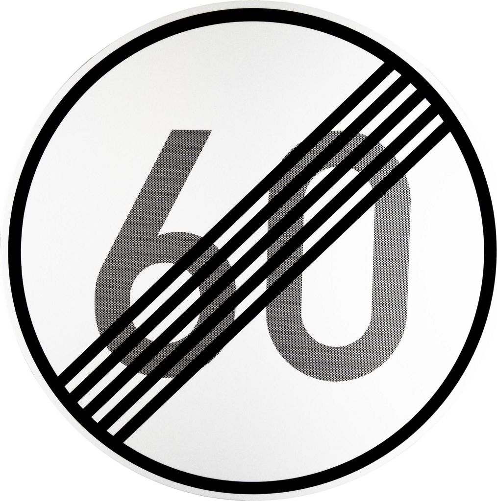 ORIGINAL Verkehrszeichen 278-60 * Ende der zulässigen Höchstgeschwindigkeit 60 km/h * 600 mmØ nach StVO und RAL-Gütebedingungen Verkehrsschild ...