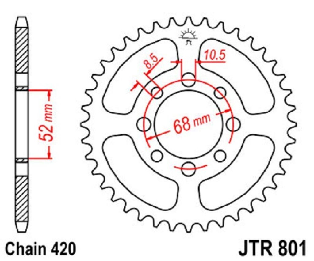 JTSPROCKETS hinten JTR801.45 Kettenrad