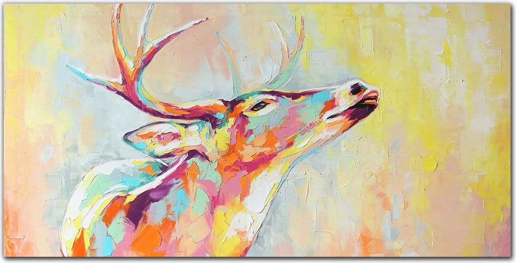 Coloray - Bild aus Glas - 120x60 cm - wohnzimmer glasblock mit bild wanddekoration gehärtetes Glas Dekoration Küche - Tier Hirsch