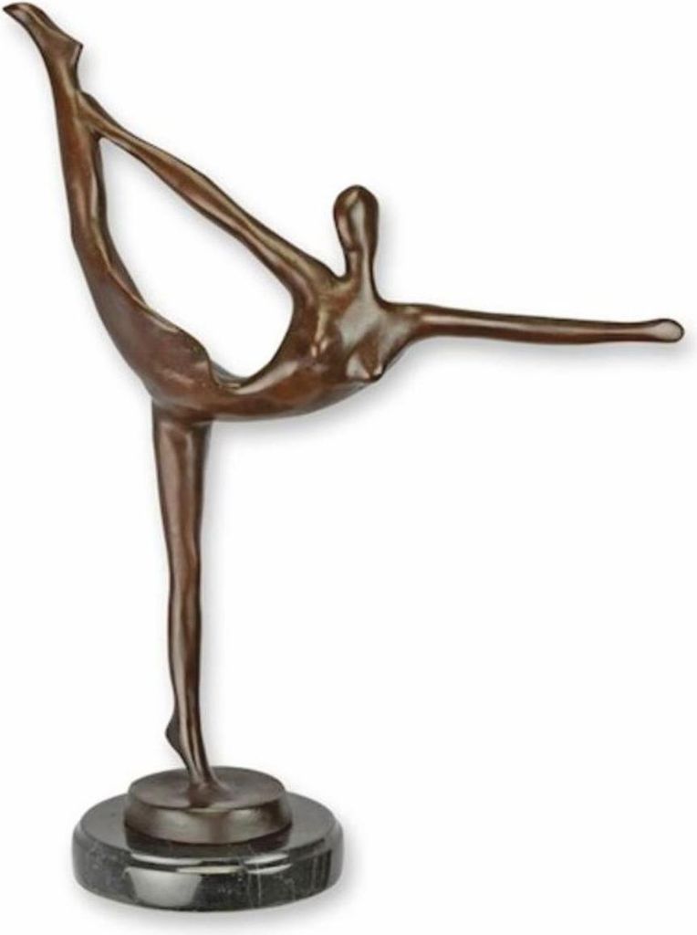 Casa Padrino Deko Figur Tänzerin Bronze / Schwarz H. 41,6 cm - Abstrakte Bronze Skulptur