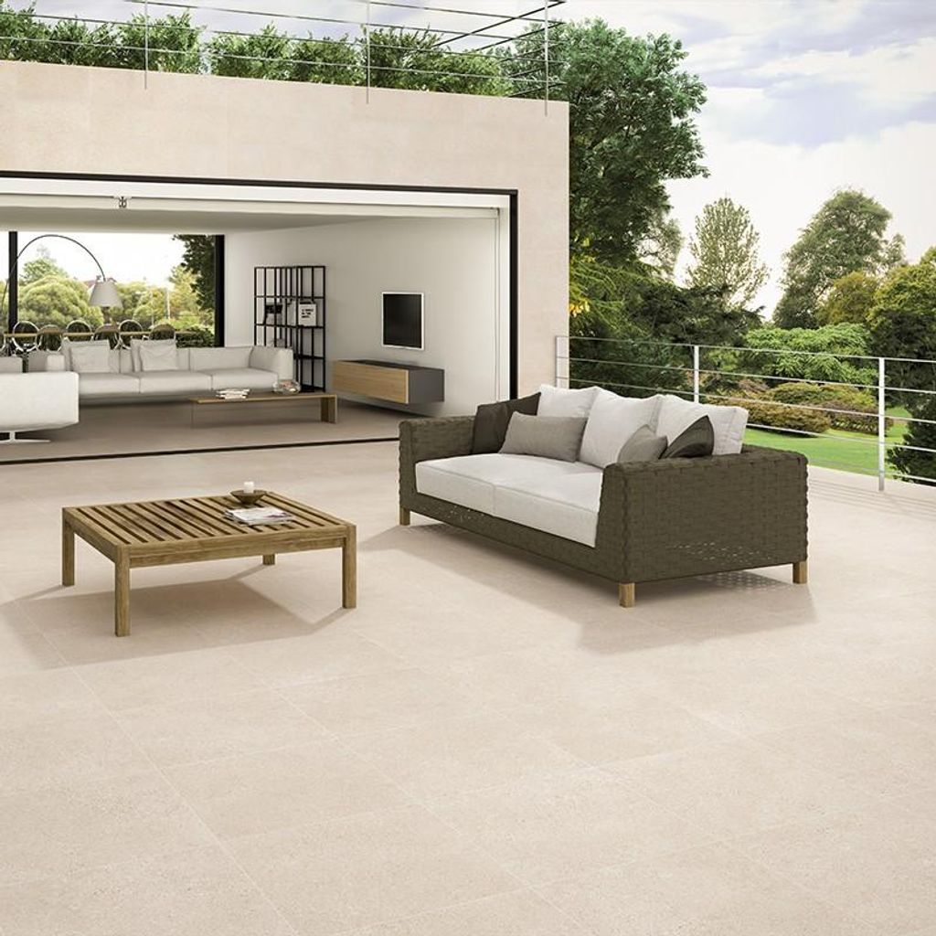 Fliese in Steinoptik Dover Elfenbein | 100 x 100 cm | 1.98 m²/s