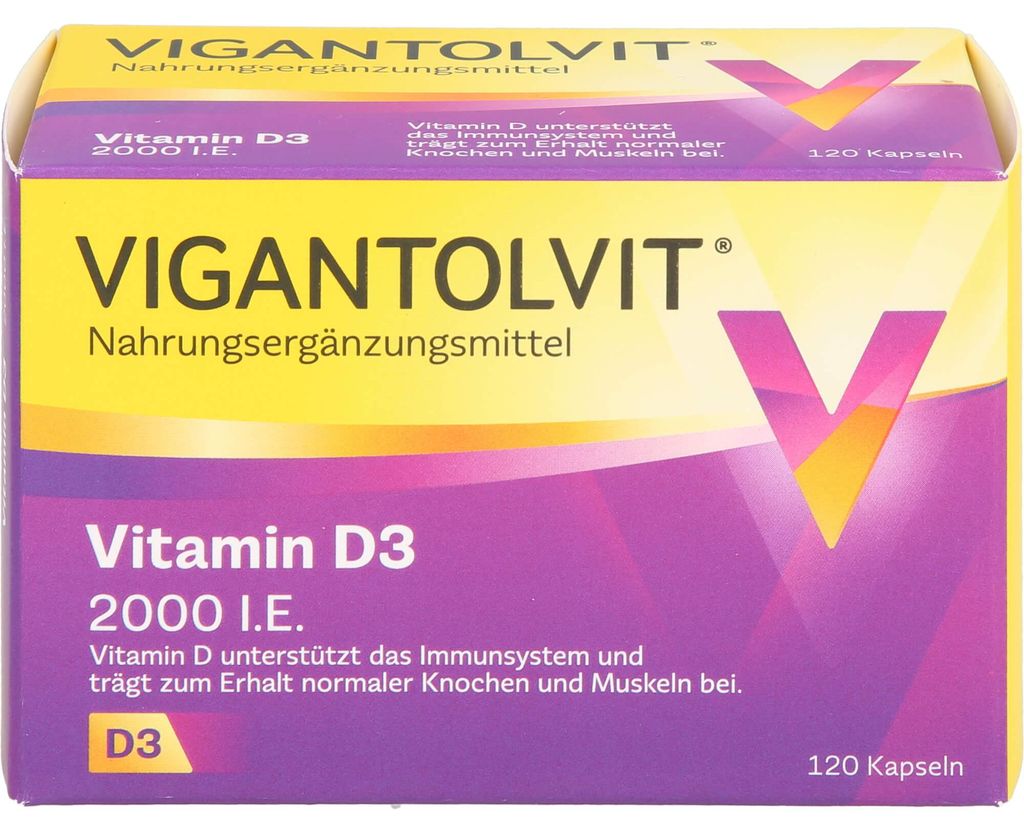 VIGANTOLVIT Vitamin D3 2000 I.E. Kapseln, 120 St. Kapseln Produktbild 