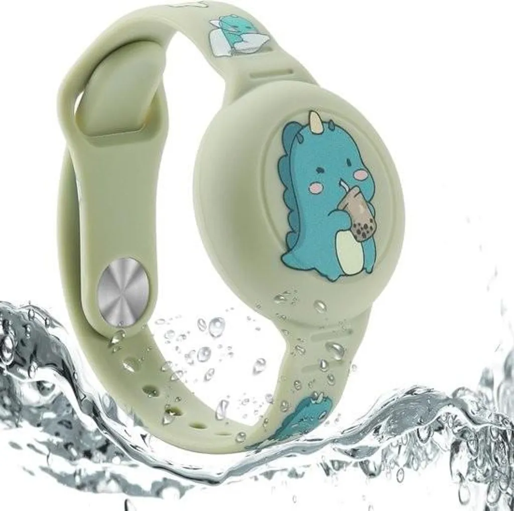 Bracelet AirTag Apple en silicone souple étanche pour enfant dinosaure