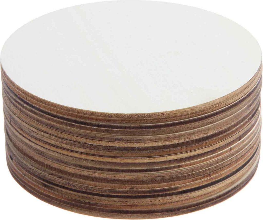 Holzuntersetzer (20er-Pack), runde Holzscheiben zum Basteln, natürliches Holzquadrat für Holzarbeiten, Brandmalerei-Holzrohlinge zum Basteln, Unt...