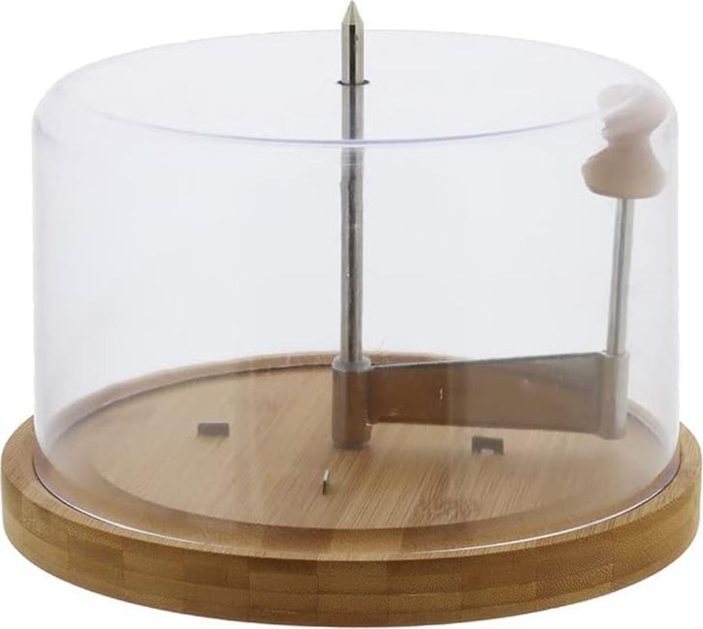 Käsehobel mit Abdeckung - Bambus - Braun - Ø 22 cm