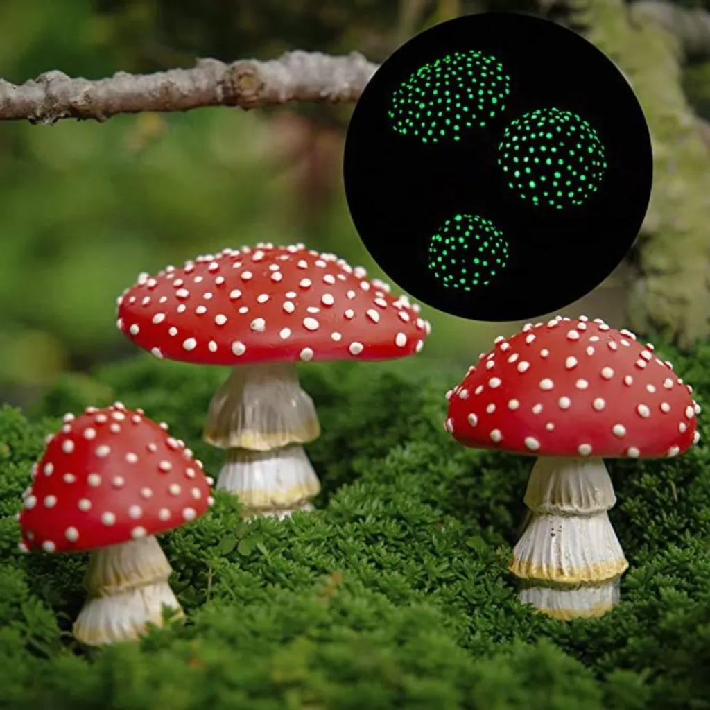 3 Pezzi Funghi in Miniatura per Giardino e Micro Paesaggio Fai da Te