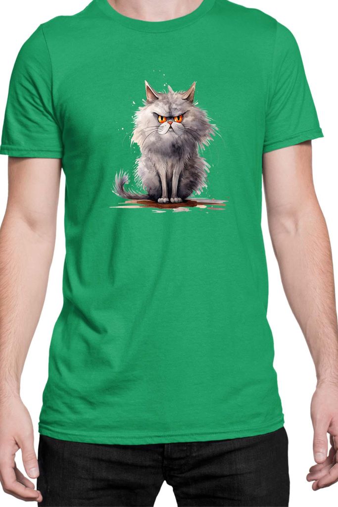 Herren T-Shirt Funny Cats Breeds Persian Cat, Man 3XL / Grün