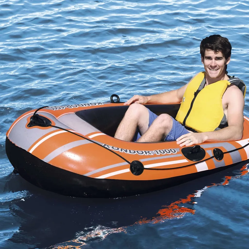 Bateau gonflable robuste 155x93cm avec valves sécurité et PVC épais - 33