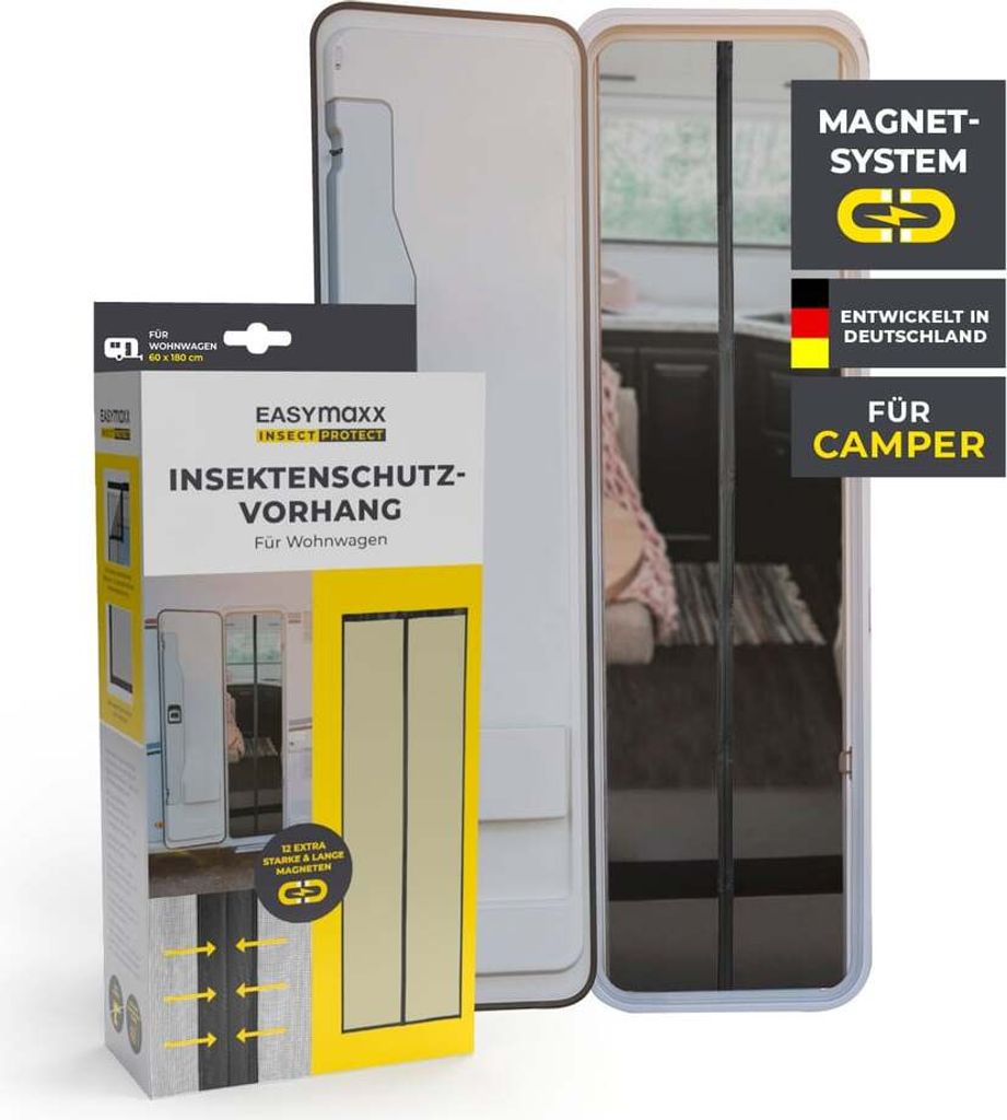 EASYmaxx zanzariera per caravan 60x180cm nera con Immagine del prodotto 