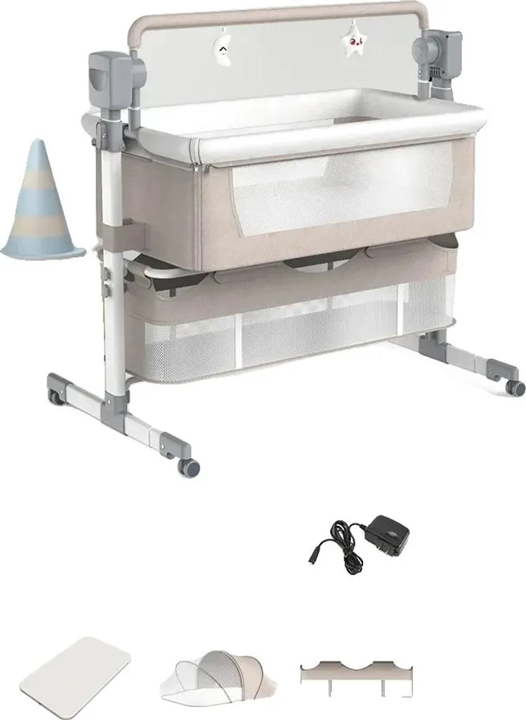 Berceau mobile pour bébé pliable avec moustiquaire et matelas ergonomique