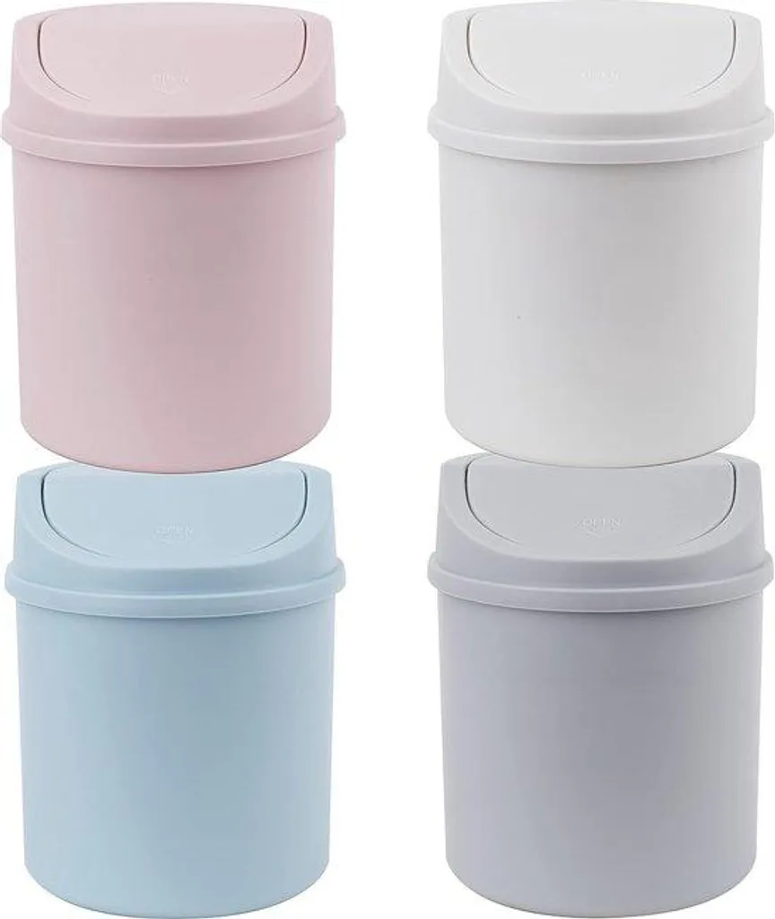 Poubelle de salle de bain 3L en plastique blanc avec pédale et bac