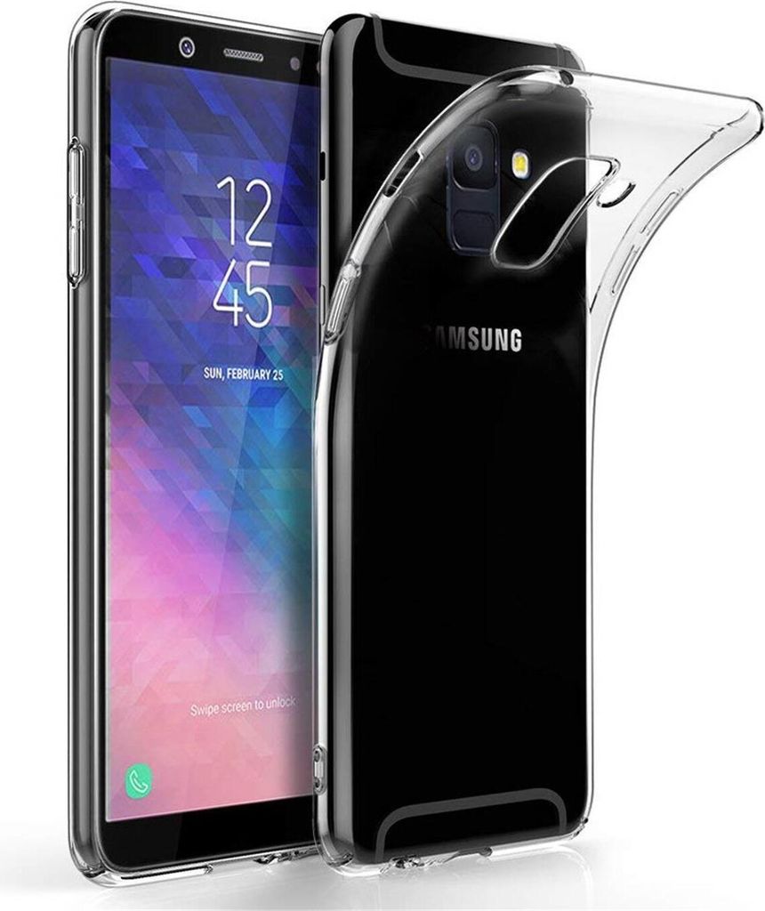 Conie Silikon Schutzhülle für Samsung Galaxy A6 Plus Tasche klar Case Cover Bumper Hülle durchsichtig in transparent
