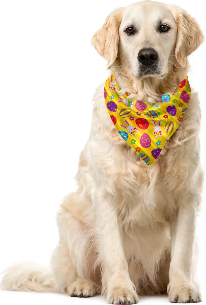 Abakuhaus Bandana Cane Pasqua: Coniglietti e Margherite 55x55