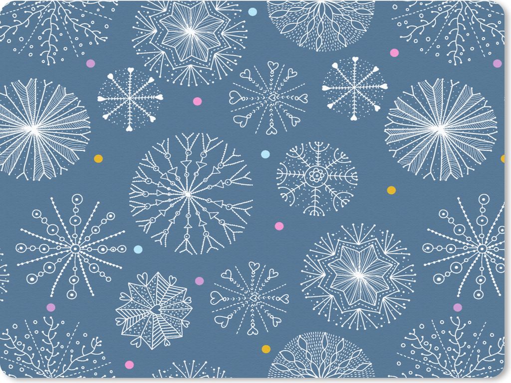 MuchoWow Mauspad Mousepad Schneeflocke - Muster - Winter 40x30 cm - Mousepads - Maus Mat - Pad - Mausunterlage - Anti Rutsch