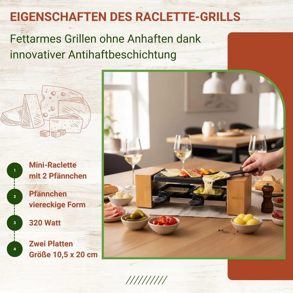 Grill Raclette Compact 2 Personnes avec Surface de Cuisson Modulable - 11