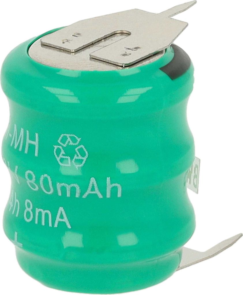 vhbw NiMH Ersatz Knopfzellen-Akku (80 mAh, 3,6 V, NiMH)