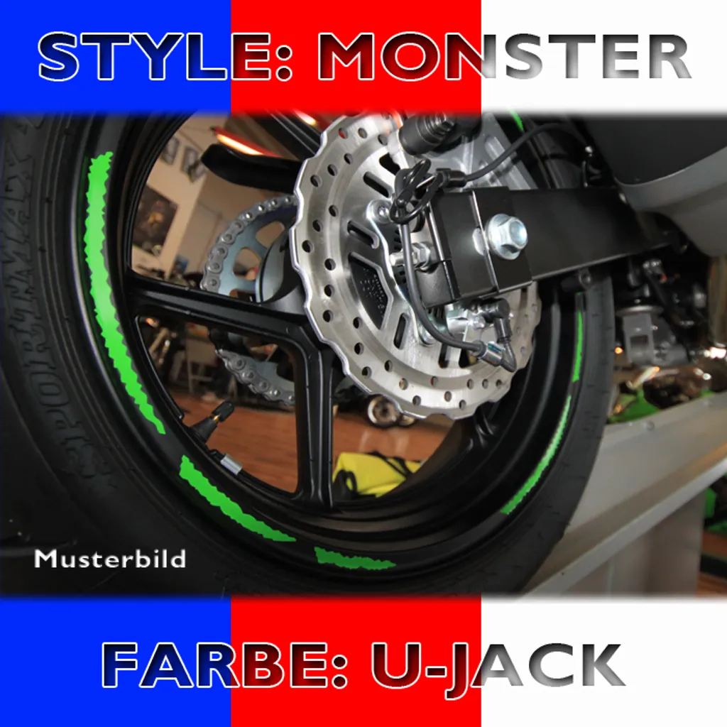 Strisce Adesive Cerchi Ruota Monster U-Jack 7mm Alta Resistenza