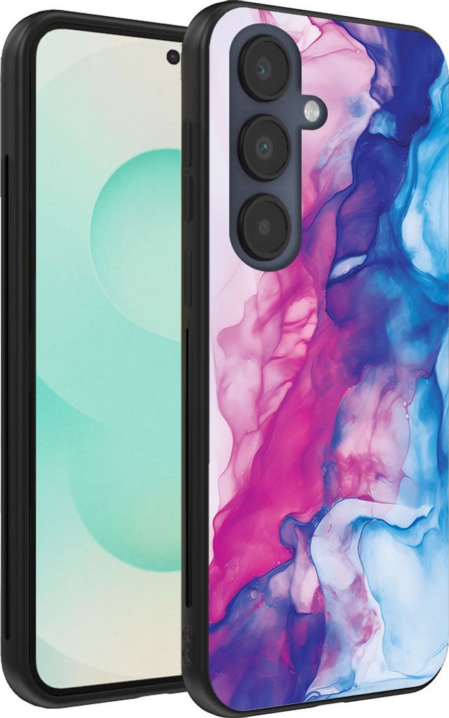 Smartphonica Telefon Fall geeignet für Samsung Galaxy S25 Plus mit rosa blau Marmor Print - TPU Backcover Fall Rose blau Marmor Design
