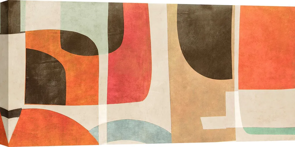 Quadro Moderno Soggiorno Steve Roja 70x35 - Tela Astratta Alta Qualità