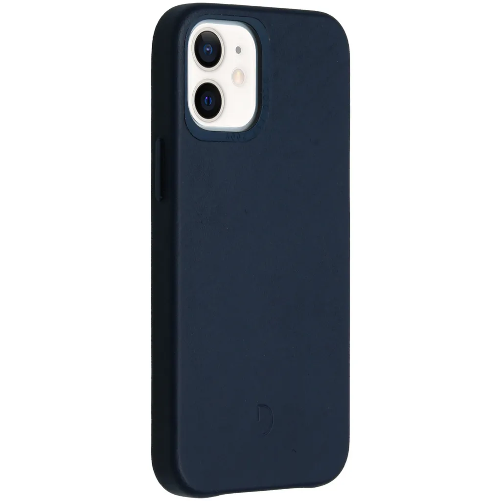 Coque de protection en cuir Decoded pour iPhone 12 Mini bleu nuit