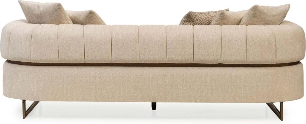 Beiger Dreisitzer Designer Stoffsofa Polstermöbel r 3-Sitzer