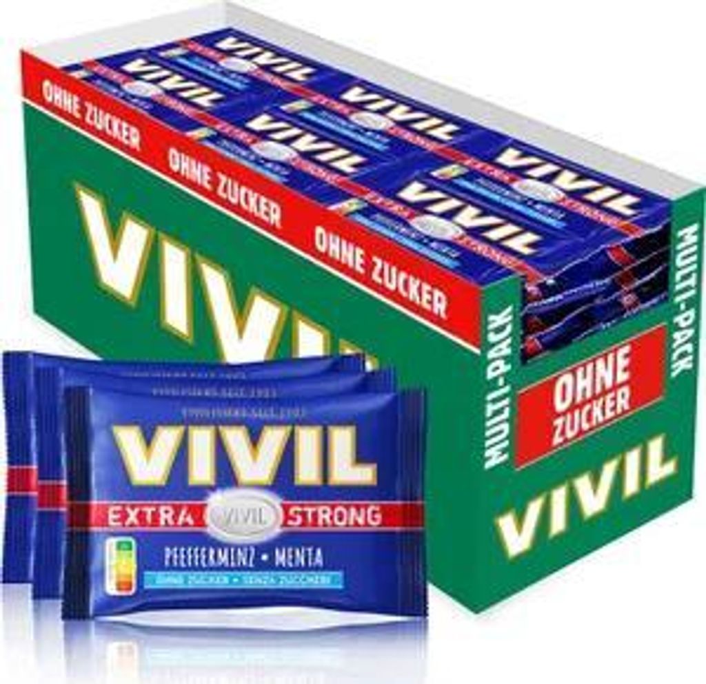 VIVIL Extra Strong Pfefferminz Pastillen ohne Zucker | 26 x Produktbild 